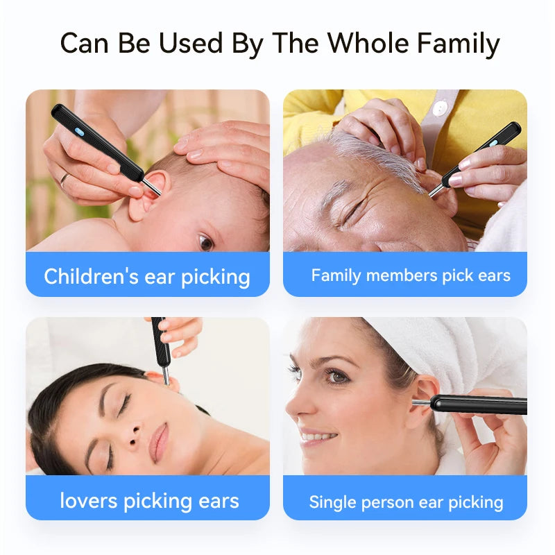 WIFI Visual Ear Wax Cleaner Otoscope Camera with LED Lights 3.5Mm Mini Ear Wax Removal Tool with Camera Take Video HD Earpick