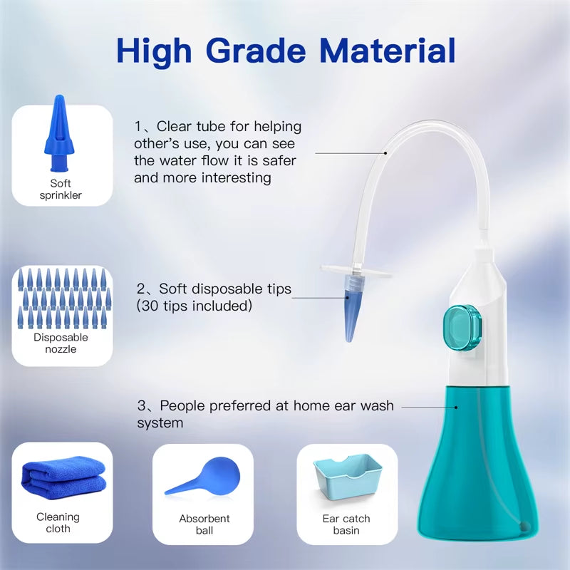 Ultimate Manual Ear Wax Removal Kit: Safe & Effective Ear Cleaner for Adults & Kids with 30 Tips