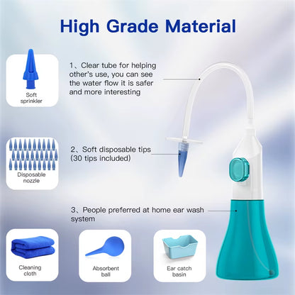 Ultimate Manual Ear Wax Removal Kit: Safe & Effective Ear Cleaner for Adults & Kids with 30 Tips
