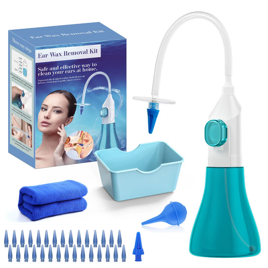 Ultimate Manual Ear Wax Removal Kit: Safe & Effective Ear Cleaner for Adults & Kids with 30 Tips